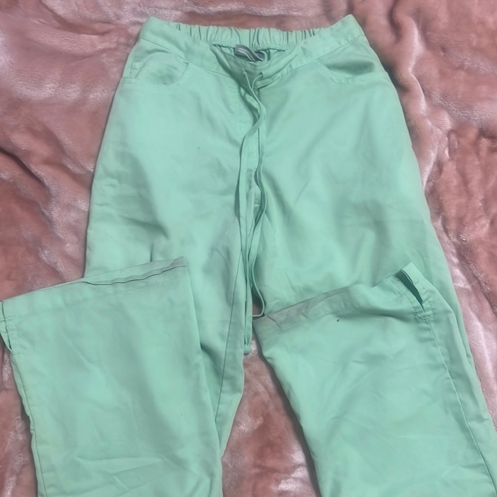 Well worn green grays anatomy scrub pants